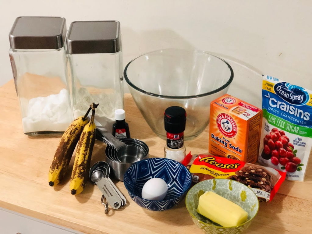 Banana Bread Ingredients and Tools